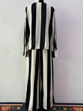 Purpdrank  2 Pieces Women's Sets Summer Autumn Stripe Printing Shirt Blouse Suit Tops And Pants Suits Two Piece Set Tracksuit Outfit