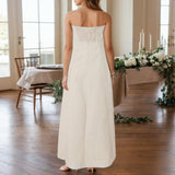 Purpdrank  Women Elegant Dress Strapless Solid Color Long Dresses Sleeveless Sexy Large Size Maxi Dresses Holiday Beach Dresses Vestidos