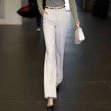 Purpdrank  Khaki Clothing Office Loose Womens Pants Work Wide Leg Trousers for Women Straight Baggy White Tailoring Black New In 90s Autumn