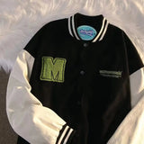 Purpdrank  Hong Kong Style Towel Embroidered Letter Jacket Versatile and Trendy Baseball Jacket for Couples on the Street