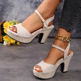 Purpdrank  Ankle Strap High Heel Sandals for Women Summer 2025 Peep Toe Gladiator Shoes Woman Comfort Block Heel Platform Sandalias Mujer