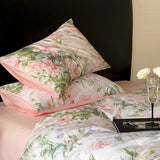 Purpdrank  100% Egyptian Cotton Flowers Print Luxury Bedding Set Single Double Queen King Size Duvet Cover Flat/Fitted Bed Sheet Pillowcase