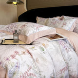 Purpdrank  Luxury Digital Printing Flowers and Plants Bedding Set Lyocell Eucalyptus Fiber Soft Silky Duvet Cover Bed Sheet Pillowcase 4Pcs