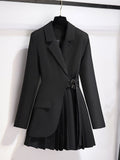 Purpdrank - Women Suits Office Sets New Spring  Long Sleeve Fold Pocket Blazer Women Solid Color Bell Bottoms Fashion Elegance Office Lady
