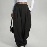 Purpdrank  High Waist Loose Fit Sporty Women's Sweatpants Floor-Length Polyester Fiber Casual Trousers for Spring 2025