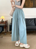 Purpdrank  High Quality Cotton Linen Wide Leg Pants Women Fahsion Solid Color Ankle-length Trouser Casual  All Match Streetwear Clothing