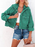Purpdrank  Fashion New Jackets for Women Hooded Denim Jacket Women Vintage Jean Coats Casual Long Sleeve Top Clothes Women Streetwear
