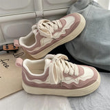 Purpdrank - Brand Leather Sneakers Women Designer Woman Spring Autumn Vulcanized Shoes Sneakers Lace Up Casual Ladies Flats Shoes INS New