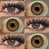 Purpdrank  1 Pair Brown Color Contact Lenses Natural Eye Contacts Blue Colored Soft Lens Yearly Use Women Makeup Cosmetic Lenses