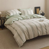 Purpdrank  New Class Duvet Cover Knitted Cotton Printing Small Fresh King Size Queen Size Set Bed Sheet Bed Hat 4Pcs Set