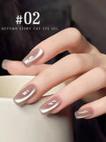 Purpdrank  10ML 1-16pcs New Style Loulan Ancient City Cat Eye Gel Nail Polish Black Chocolate Amber High-grade Glass Bead Nails
