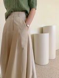 Purpdrank  2025 New Vintage Women's Straight Skirts Pockets Spring Summer High Waist Solid Loose Button A-line Skirts for Women