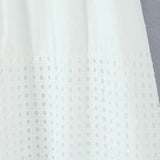 Purpdrank  Holiday White Embroidery Spliced Hollow Out Hole Elastic Waist Maxi Long Skirt Women Ruffles Hem Swing A-lined Skirts Boho