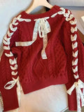 Purpdrank  Sweet Sexy One Shoulder Knitted Sweater Y2k Clothes Trend Autumn Winter Slim Jumper Bow Aesthetic Gothic Pullover Long Sleeve