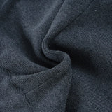 Purpdrank  Women Casual Gray Knit Shorts American Retro Style Folded Slit Elastic Waist Slim Pure Color Stretch Shorts for Home Wear