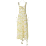 Floral Print Sleeveless Fashion Summer Dress 2024 New Vacation Party Casual Clothes Y2K Streetwear Elegant Evening Dress