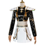 Purpdrank  Rumi Zoey Mira Cosplay , Costume Wig Women Black Golden Suit Halloween Party Role Playing Outfit