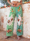 Purpdrank  Women's New Fashion Printed Pants Comfortable Loose Trouser Casual Wide Leg Pants Female Elastic Waist Trouser Streetwear