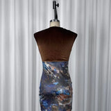 Purpdrank  Lace Patchwork Chic Mini Dress Spring Summer Deep V Neck  Sleeveless Fashion Sheath Dress Printing Sexy Ladies Dress