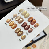 Purpdrank  10ML 1-16pcs New Style Loulan Ancient City Cat Eye Gel Nail Polish Black Chocolate Amber High-grade Glass Bead Nails