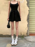 Purpdrank  Autumn New Sling Short Black Dress Sets Women High Street Spicy Girls Crop Top & Short Mini Dress Sexy Club Two Piece Tracksuit