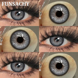 Purpdrank  1 Pair Brown Color Contact Lenses Natural Eye Contacts Blue Colored Soft Lens Yearly Use Women Makeup Cosmetic Lenses