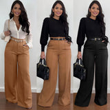 Purpdrank  Women Shiny Yellow Capris Pants High Waist Trousers Office Work Lady Full Length Summer Bottoms Capris Autumn Winter