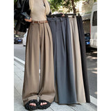 Purpdrank  High Quality Wide Leg Pants Women Streetwear Black Baggy Suit Pants Summer Korean High Waist Casual All Match Straight Trousers