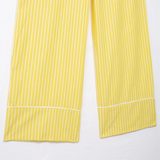 Purpdrank  Summer New Women's Fashion and Elegance Casual Loose Versatile Stripe Print Tie up Waist Straight Leg Pants