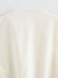 Purpdrank  Fashion Retro Round Neck Casual Solid Color Vest Women's Trend Loose Zipper Coat Sweatshirt Street Joker New
