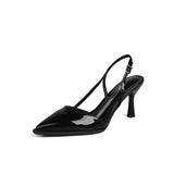 Purpdrank  High Heel Shoes Fashion Slip-on Women's  Pumps Summer Solid Office and Career Sexy Pointed Toe Heeled Sandals