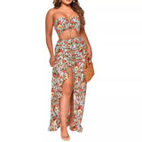 Purpdrank  Sexy Printed Two-Piece Set with Gathered Hemline Dress Women's Clothing Sleeveless Style from Mainland China