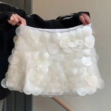Purpdrank  Big Sequin Wrap Hip Skirt Bead Glitter Sexy Low Waist Slim Fit Nightclub Gown Vacation Beach Short Half Skirts Women's Clothing