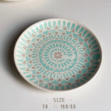 Purpdrank  Ceramic Round Shape Floral Plates Dinner Sets Large Capacity Large Plate Dessert Salad Plate Beautiful Table Tableware Services