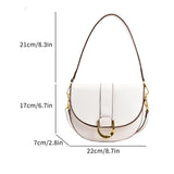 Purpdrank  Famous Brand Saddle Shoulder Bags For Women Golden Hardware Solid Color PU Crossbody Bag New Luxury Designer Handbags