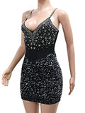 Purpdrank  Sexy black backless sequin summer dress women nightclub rhinestone birthday party dress womens evening short dresses vestidos