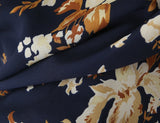 Purpdrank  Summer Holiday Navy Blue Floral Print Bow Lacing Up Strap Sling Dress Women Elastic Back Ruffles Hem Short Dresses Vestidos Robe
