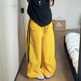 Purpdrank  American Stripe Cargo Pants Women Y2K Loose Thin Quick Drying Jogging Pants High Waist Drawstring Oversized Wide Leg Pants