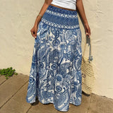 Purpdrank   New Bohemian-style Printed Half-length Skirt for Women's Vacation Casual Wear Skirts
