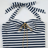Purpdrank  Casual Striped Bandage Halter Tops Slim Backless Slash Neck Sleeveless Tank Tops Women 2025 Summer Fashion Streetwear