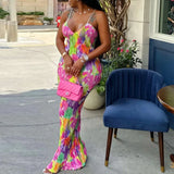 Purpdrank  Printed Sexy Backless Ruched Long Summer Dresses for Women 2025 New Fashion Strapless Party Prom Maxi Tube Dress Casual Vestidos