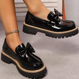 Purpdrank  Korean Pu Bowknot Loafers Shoes for Women Spring Autumn Solid Plus Size Women's Loafers Casual Round Toe Shoes Female