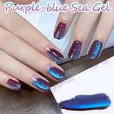 Purpdrank  12ML 10-Color Blue Series Blue Eyes Star Sea Cat Eye Gel Nail Polish New Summer Flash Lamp Cat Eye Nail Polish Nail Art