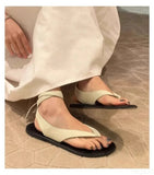 Purpdrank  Women's personalized casual clip toe slippers summer  versatile flat bottom daily casual comfortable sandals for wearing outside