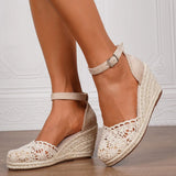 Purpdrank  15 Colors Big Size 43 Summer Bohemian Espadrilles Sandals Women Beach Vacation Shoes Comfy Walk High Heels Wedges Sandals
