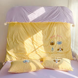 Purpdrank  Washed Cotton Towel Embroidered Bedding Set Soft Skin-friendly Duvet Cover Set Single Couple Quilt Cover Pillowcases Bed Linens