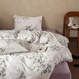 Purpdrank  New 100% Cotton Floral Print Bedding Sets Cozy Skin Friendly Soft Comforter Set Naked Sleeping Textile Supplies for All Seasons
