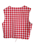 Purpdrank  Women Tie Front Crop Tank Tops Casual Summer Plaid Print Reversible Vest Sleeveless Shirt Aesthetic Clothes for Streetwear