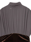 Purpdrank  European-style new women's fashion versatile elegant velvet patchwork layered sleeveless short dress