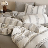 Purpdrank  New Class Duvet Cover Knitted Cotton Printing Small Fresh King Size Queen Size Set Bed Sheet Bed Hat 4Pcs Set